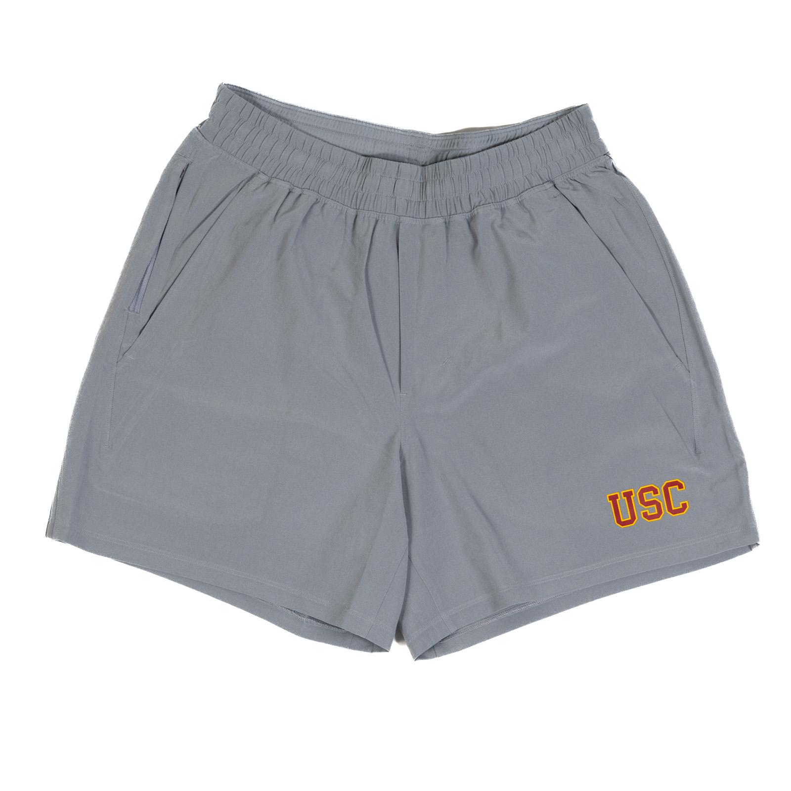 USC Trojans Men's lululemon Gray Pace Breaker 5" Linerless Short Gray 1